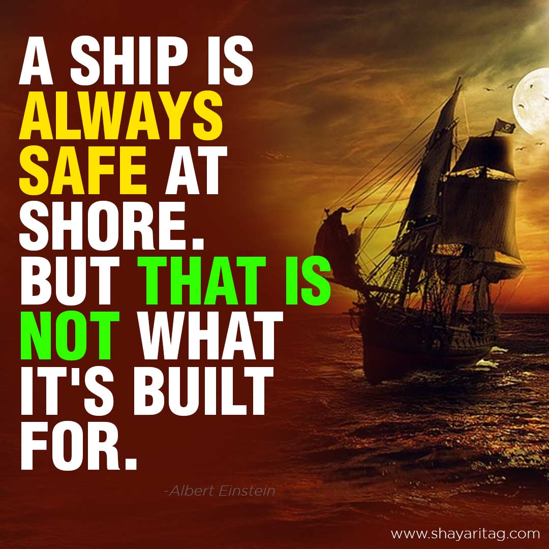 A ship is always safe Motivation Quotes in English with image