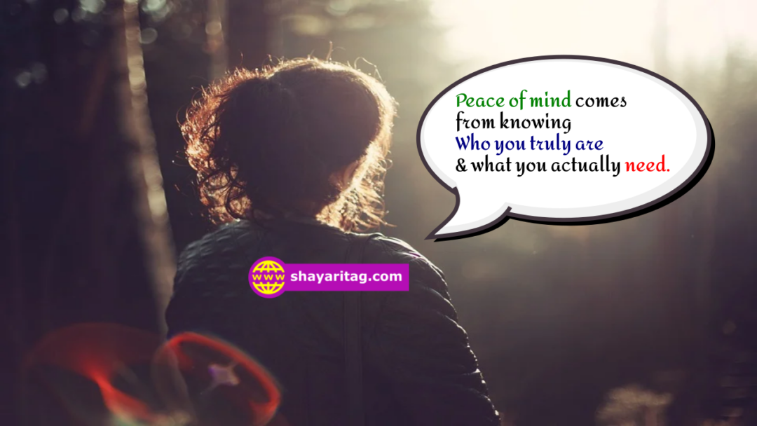 Peace of mind comes from | Motivation Quotes in English with image