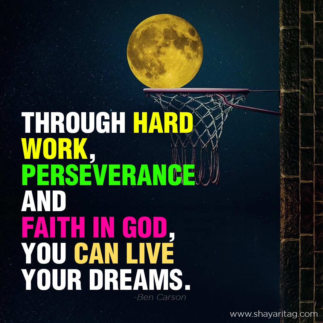 Through hard work and perseverance Motivational Quotes in English and Hindi with images