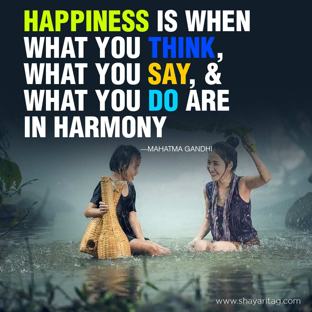 Happiness is when what you think Happiness Quotes in English with Image