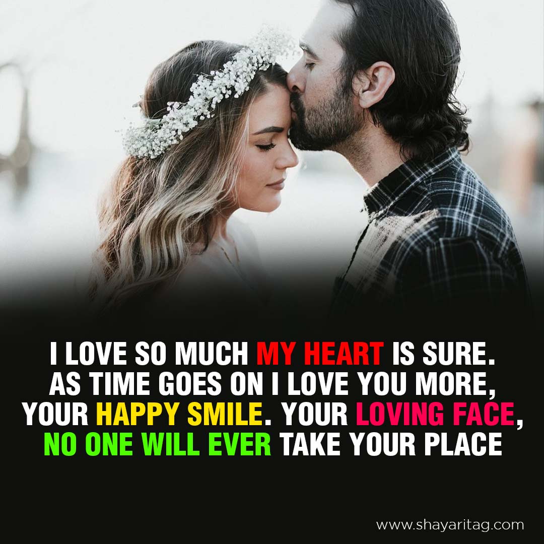 I love so much my heart is sure | Husband wife Love Shayari in English with image