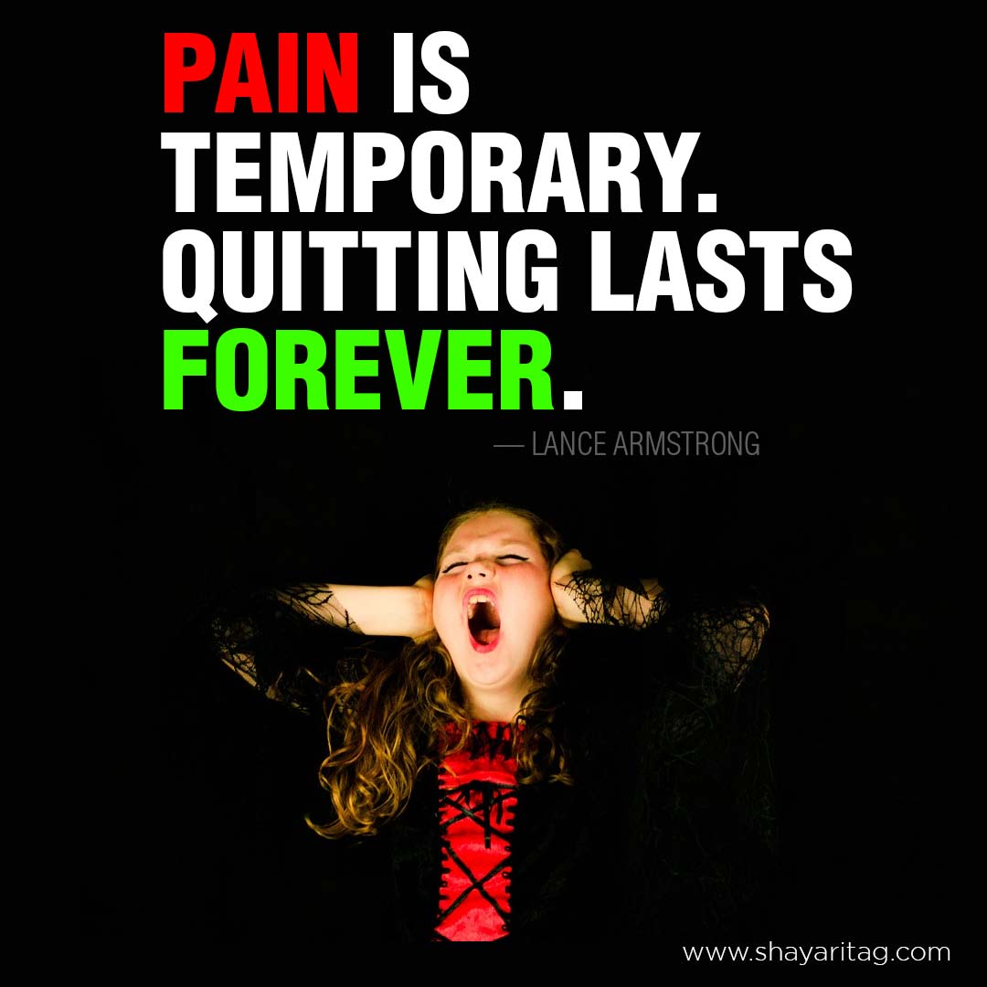 Pain is temporary | Lance Armstrong motivational quotes in English with Images