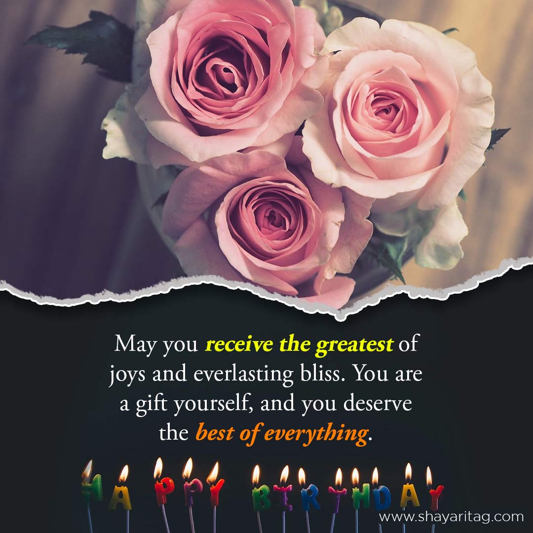 May you receive the greatest of joys-Best Happy birthday wishes & quotes for messages with image