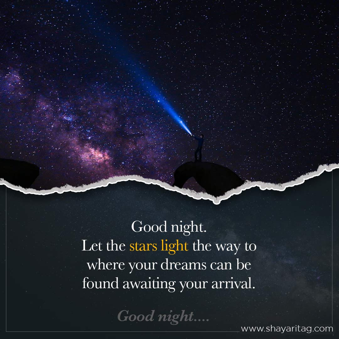 Let the stars light the way to-good night shayari in english