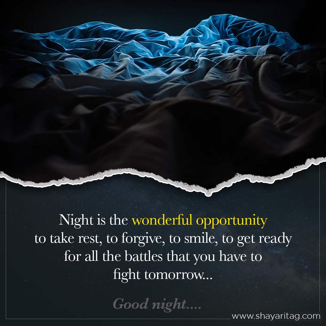 Night is the wonderful opportunity-Special Good night quotes in English with image