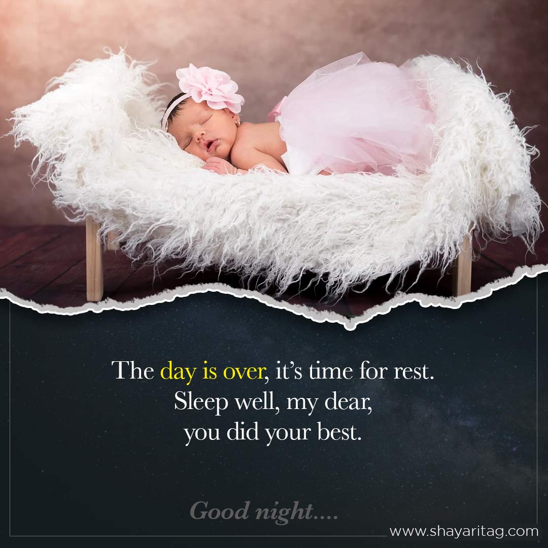 The day is over it’s time for rest-Special Good night quotes in English with image