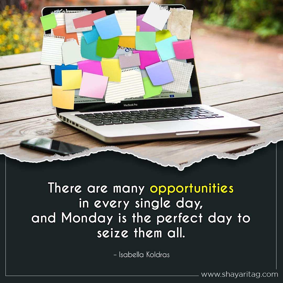 There are many opportunities in every single day-Best Monday motivation Quotes for business with image