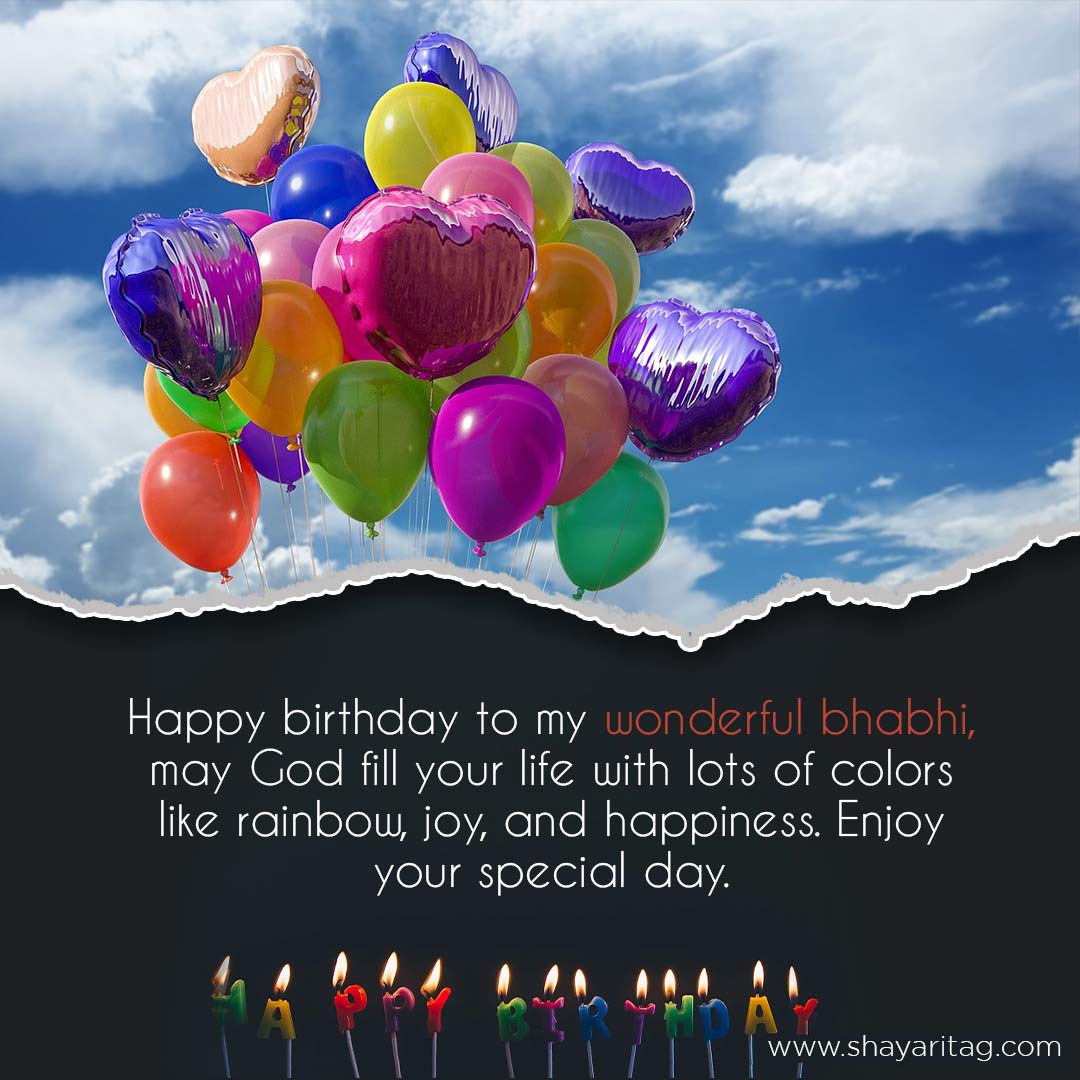 my wonderful bhabhi may God fill your life-Best Happy birthday wishes for bhabhi with images