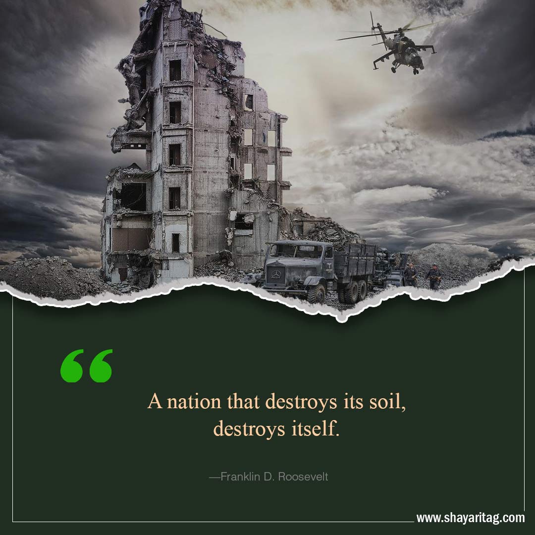 A nation that destroys its soil-Inspirational world environment day Quotes with poster