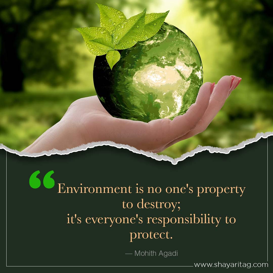 Environment is no one's property to destroy-Inspirational world environment day Quotes with poster