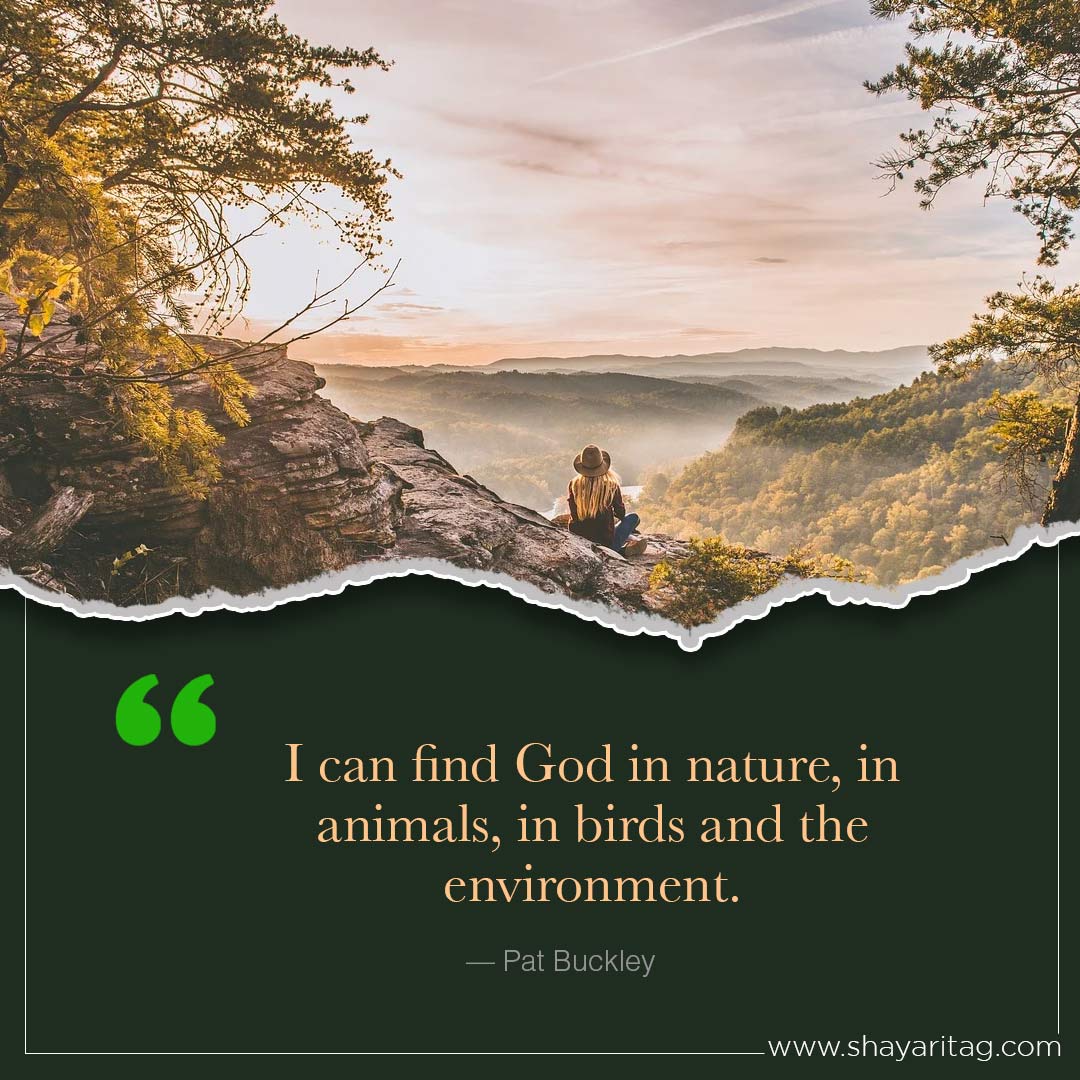 I can find God in nature in animals-Inspirational world environment day Quotes with poster