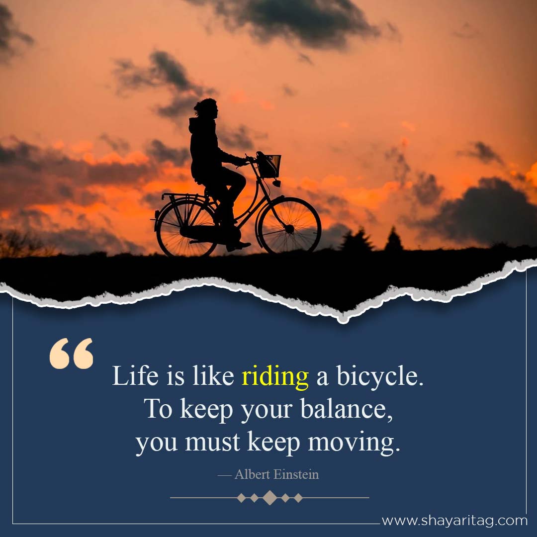 Life is like riding a bicycle-Best Suvichar in English short line for Student