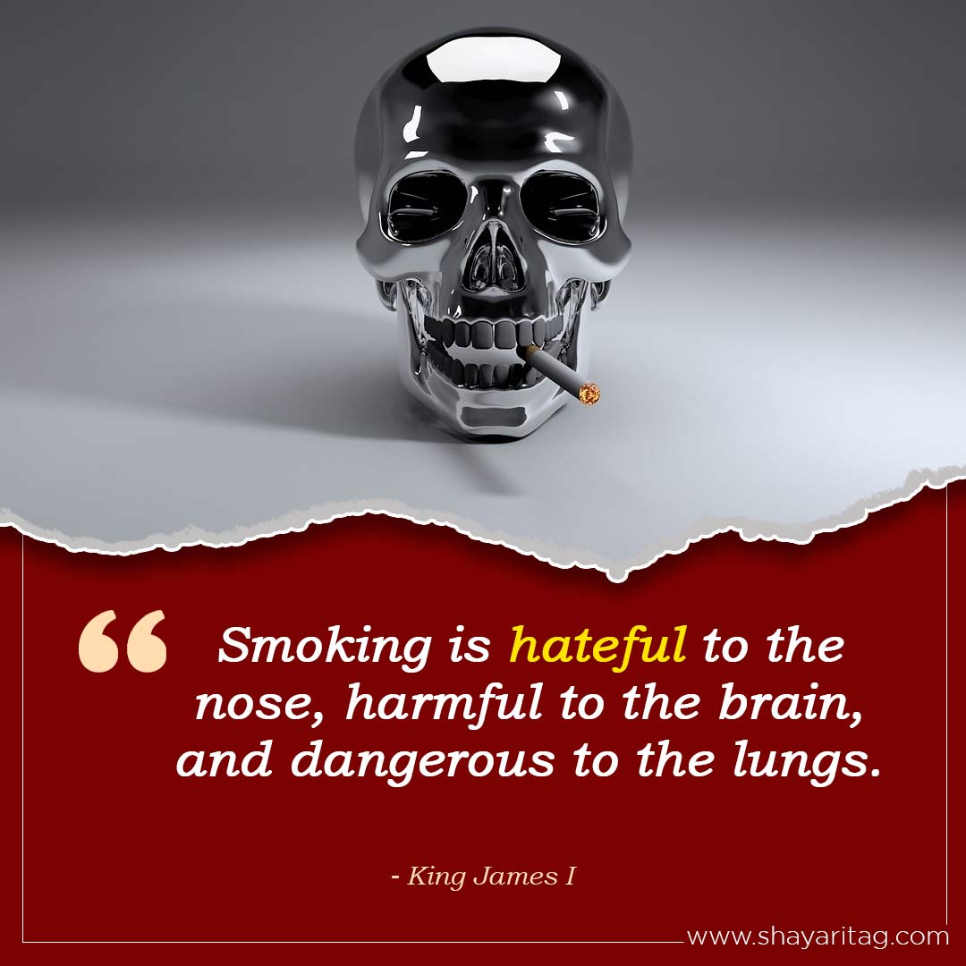 Smoking is hateful to the nose-Best Quit Smoking Cigarette quotes in English with image