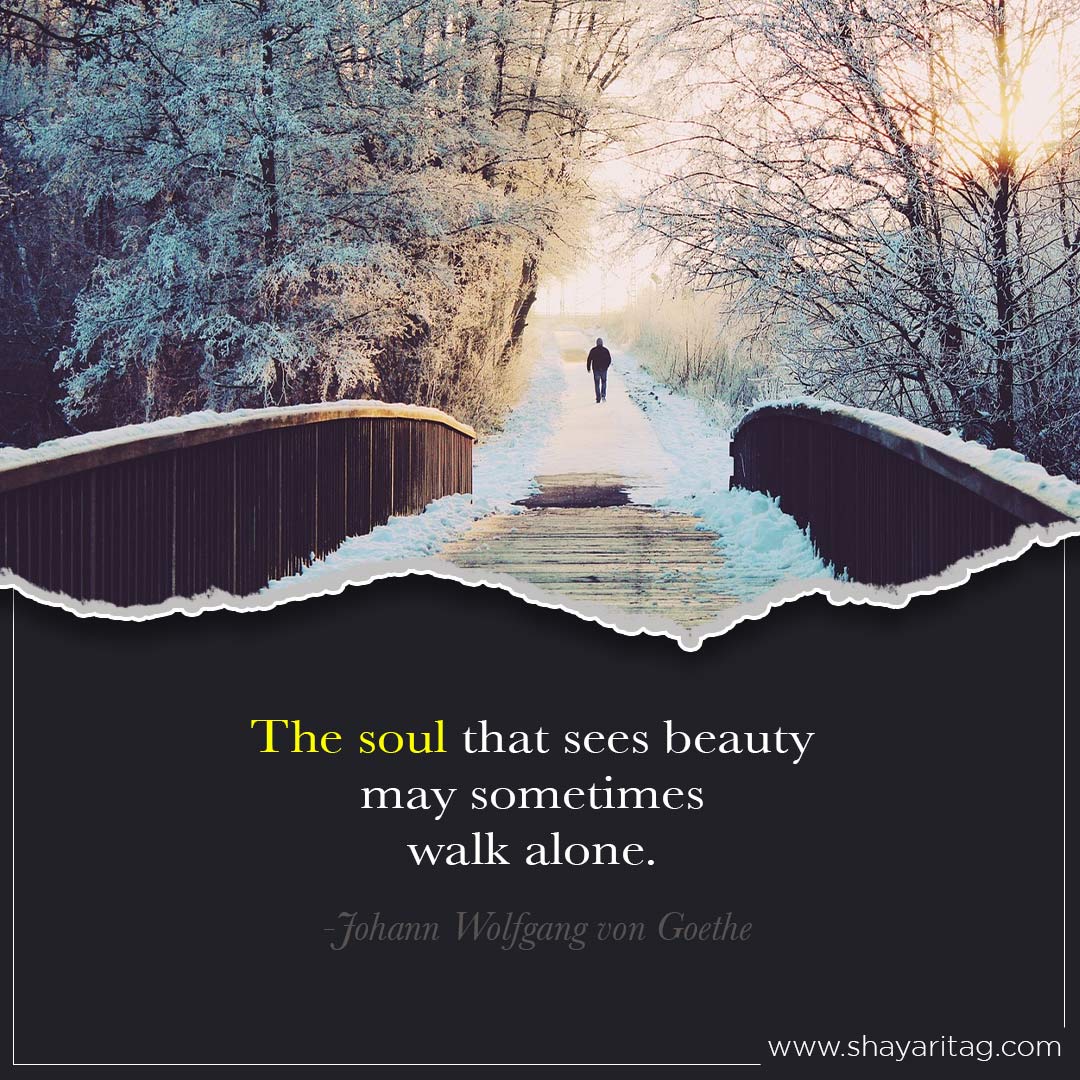 The soul that sees beauty-Best deep walk alone quotes in English with image