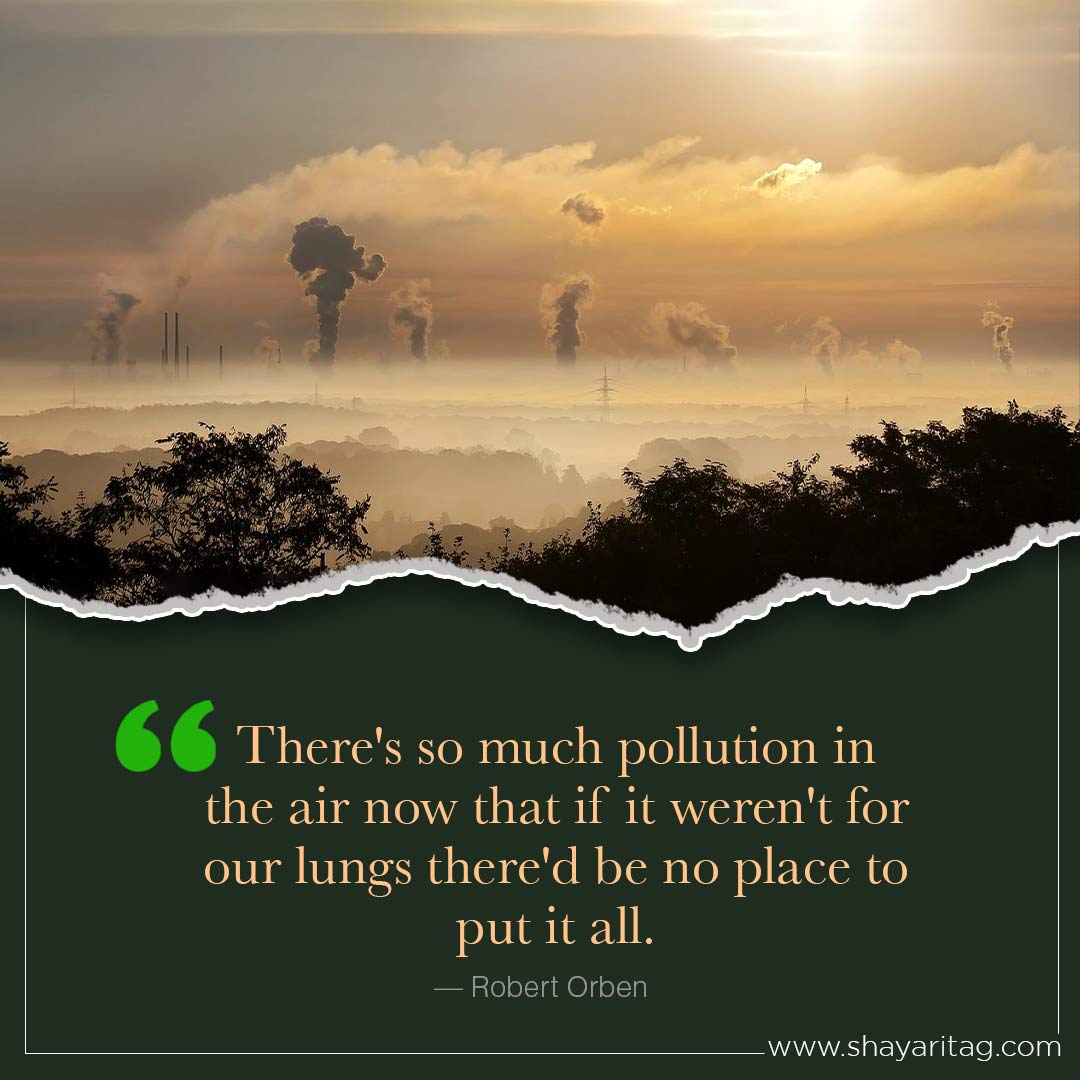 There's so much pollution in the air now-Inspirational world environment day Quotes with poster
