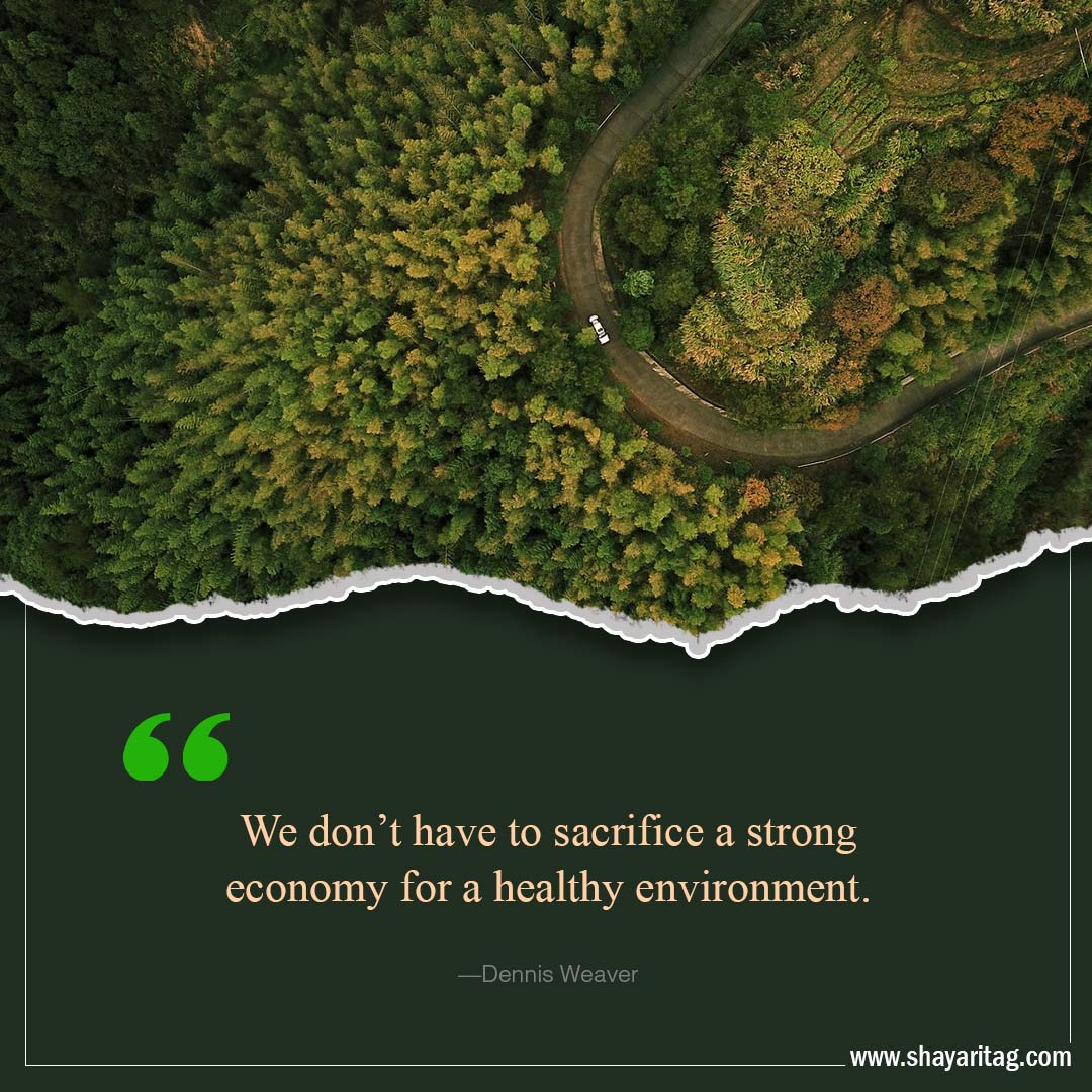We don’t have to sacrifice a strong-Inspirational world environment day Quotes with poster