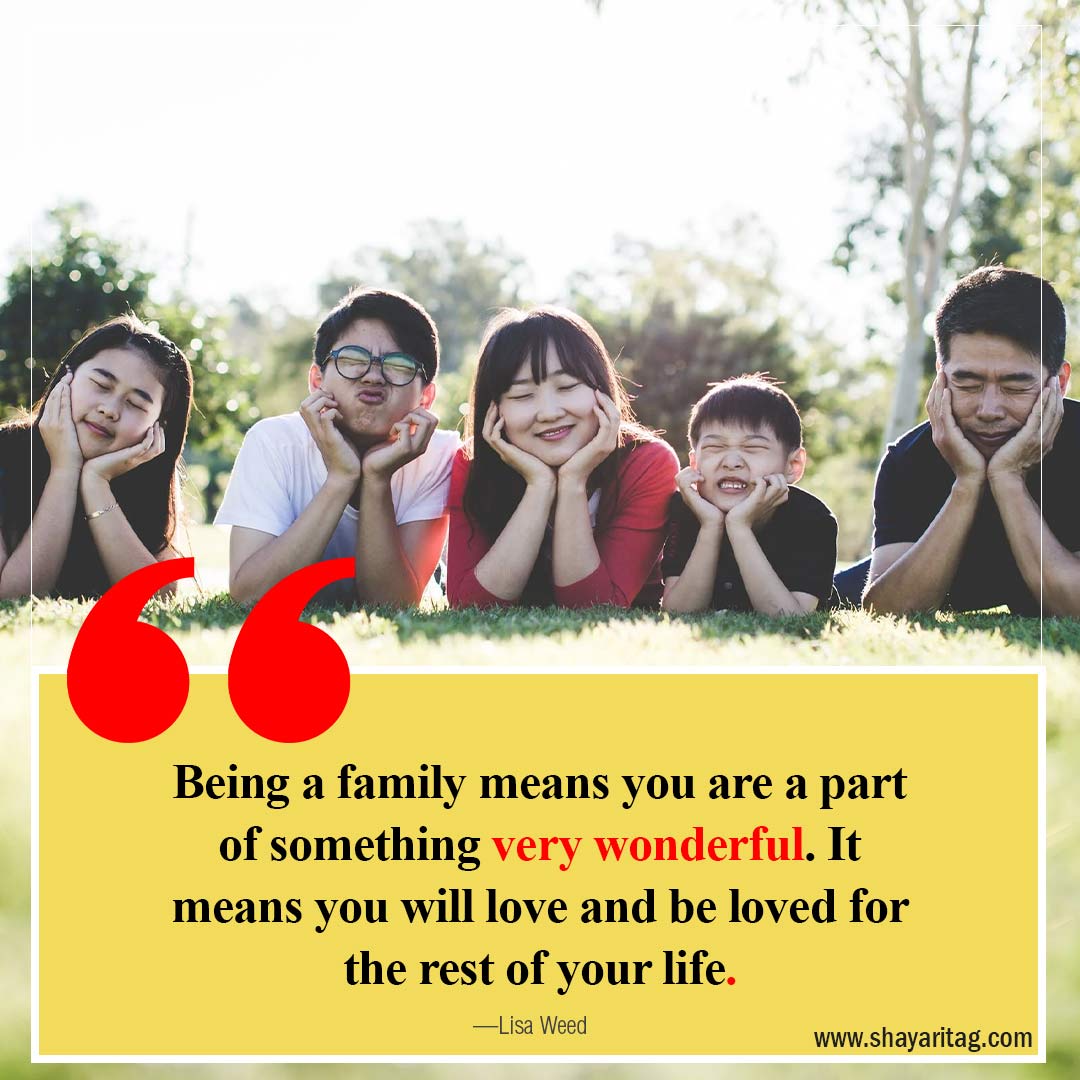 Being a family means you are a part of something-Best quotes about family in English family love Status