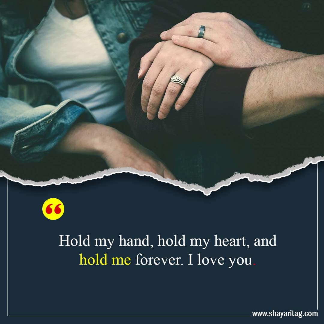 Hold my hand hold my heart-Best Husband Wife Quotes love in English with image