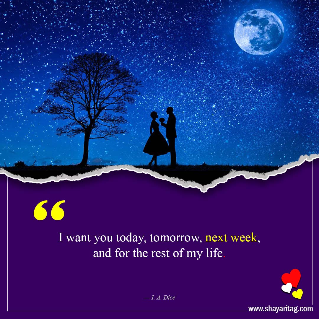 I want you today tomorrow-Best love quotes for girlfriend (Her) in English with image