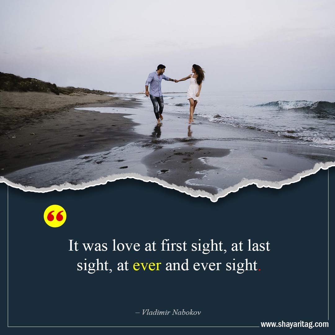 It was love at first sight-Best Husband Wife Quotes love in English with image