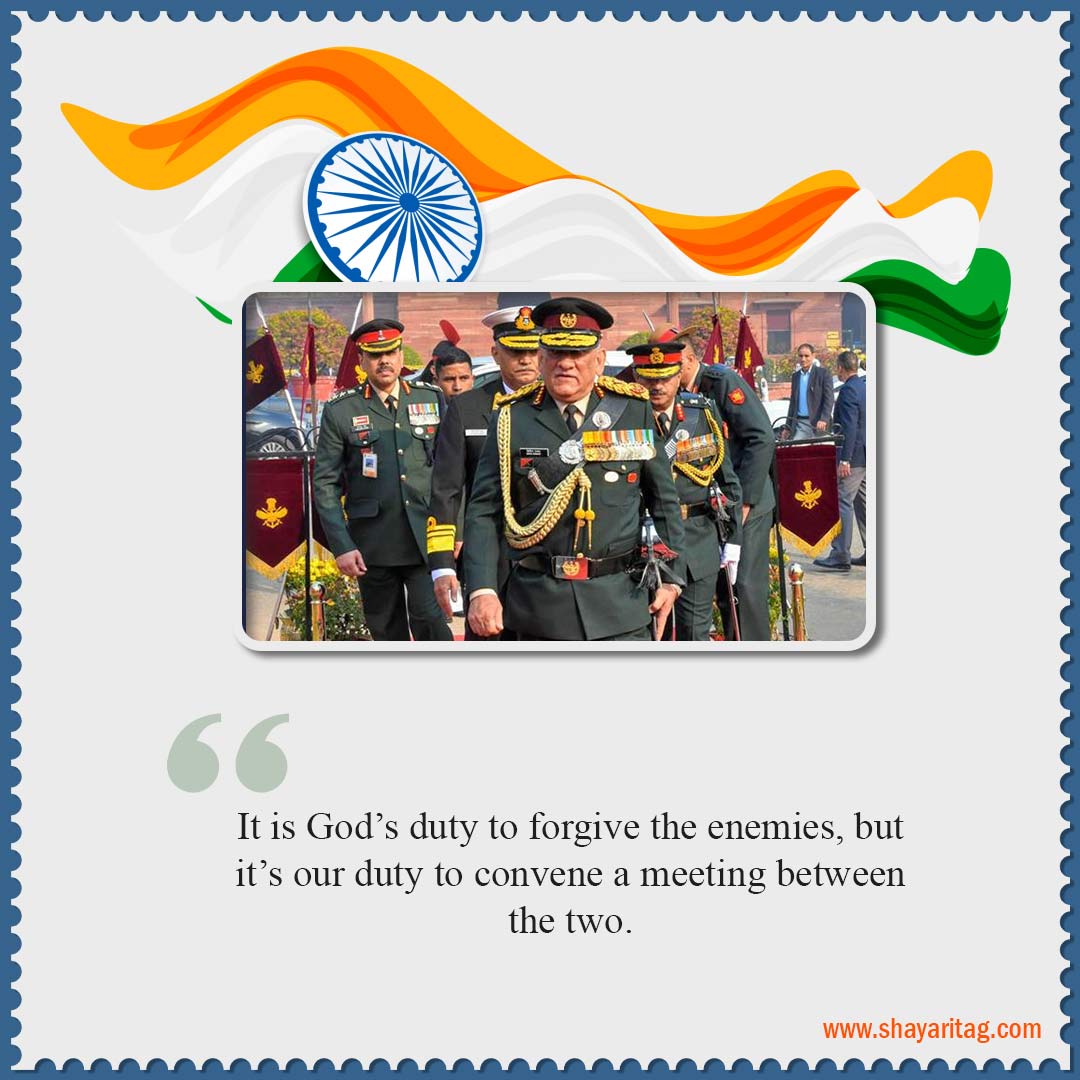 It is God’s duty to forgive the enemies-Best Indian Army quotes and thought in english with image
