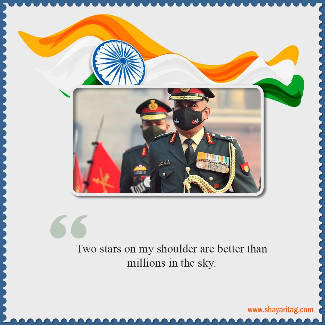 Two stars on my shoulder-Best Indian Army quotes and thought in english with image