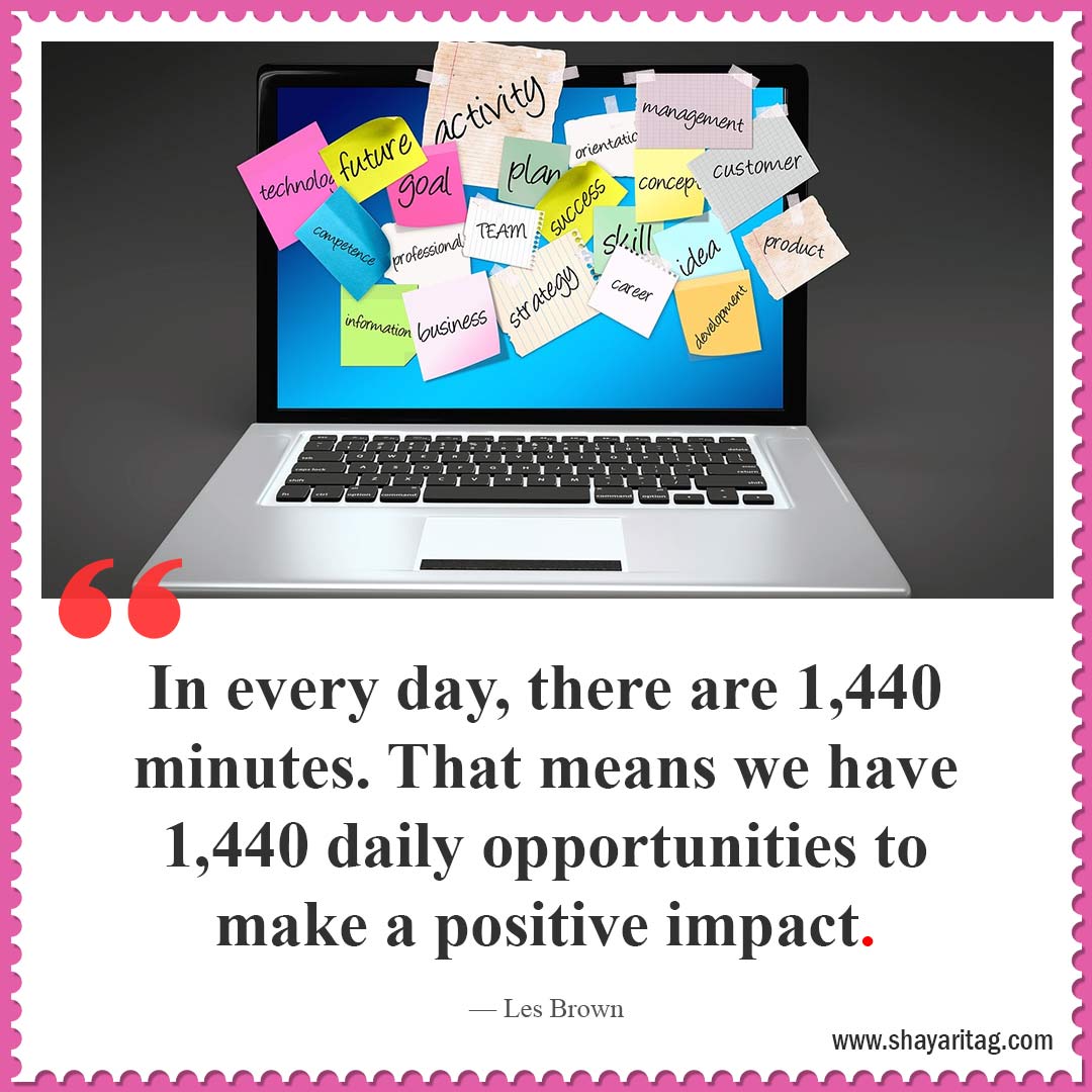 in every day there 1440 minutes-Best short Positive thoughts quotes and Saying about life in English with image