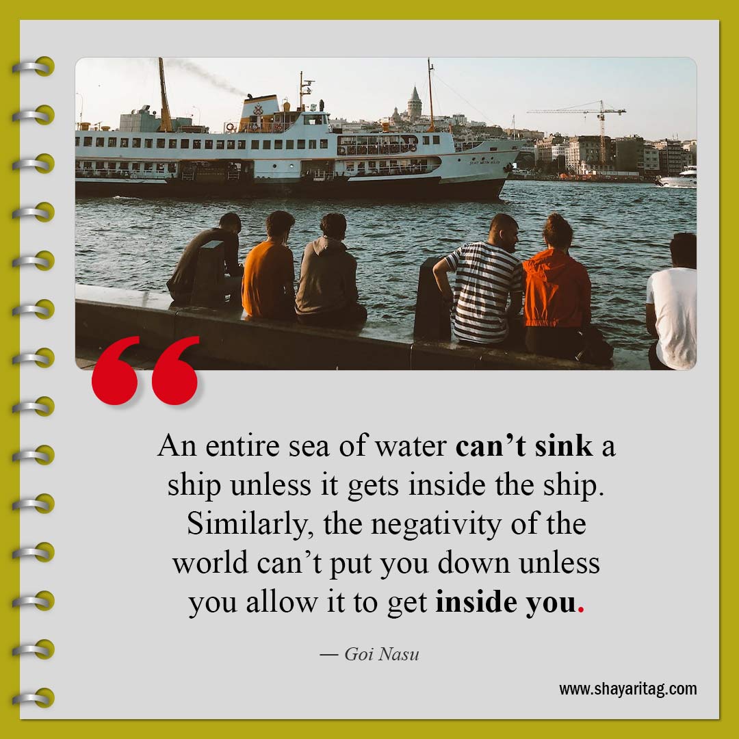 An entire sea of water can’t sink a ship-Quotes about haters Best quotes to haters with image