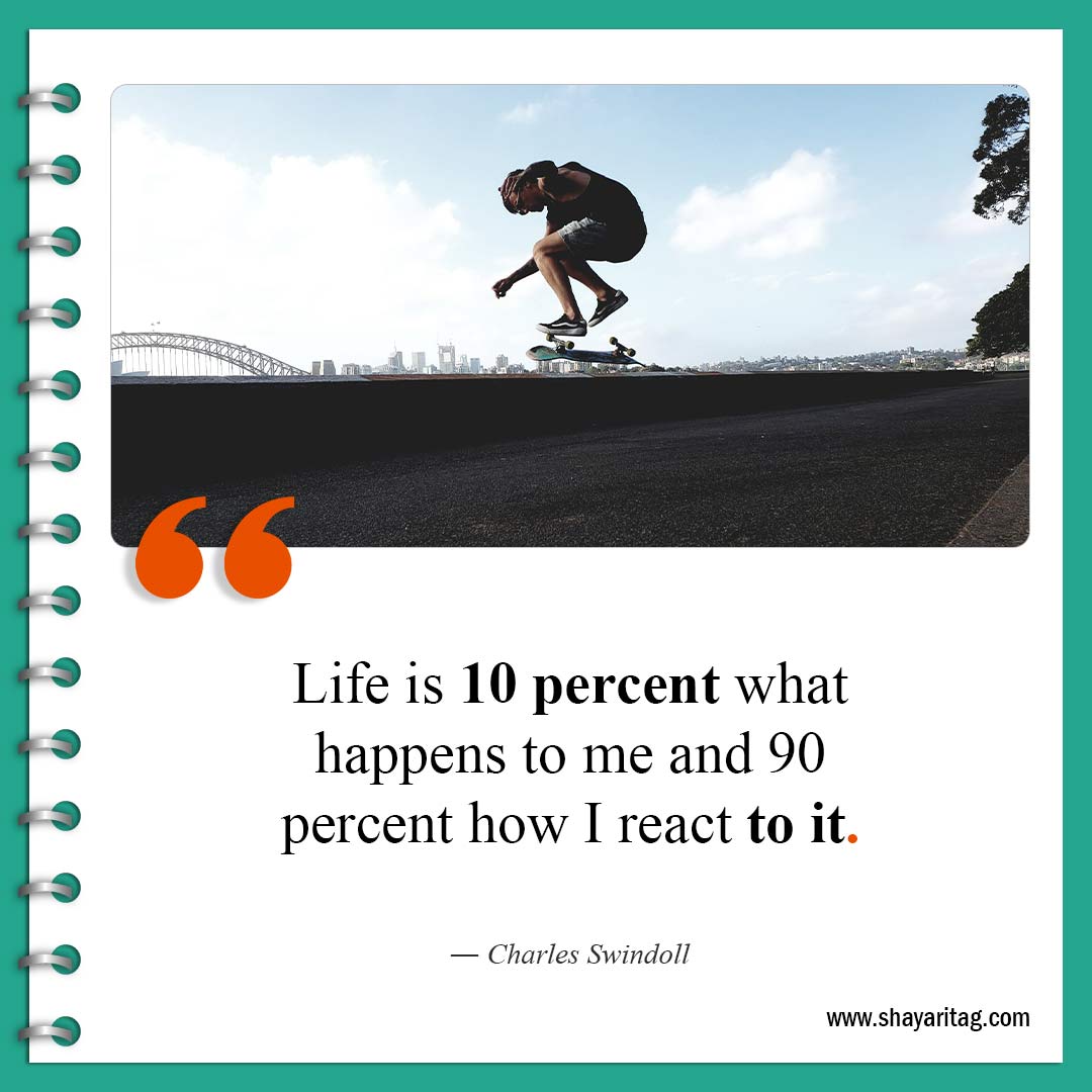 Life is 10 percent what happens to me-Quote for Encouraging quotes for women and Men