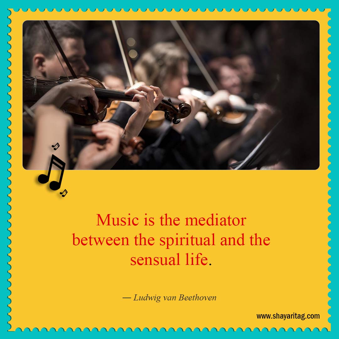 Music is the mediator between-Short Quotes about Music Best Music is life Quotes