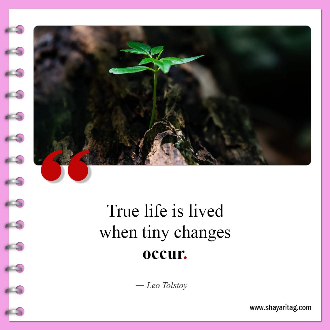True life is lived when tiny-Quotes about change be a change quotes about life