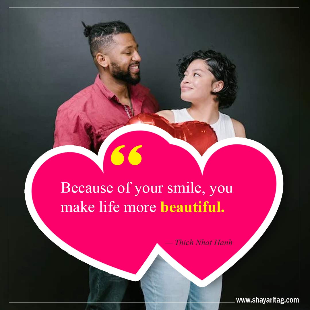 Because of your smile-Best Crush Quotes Inspirational quotes about love