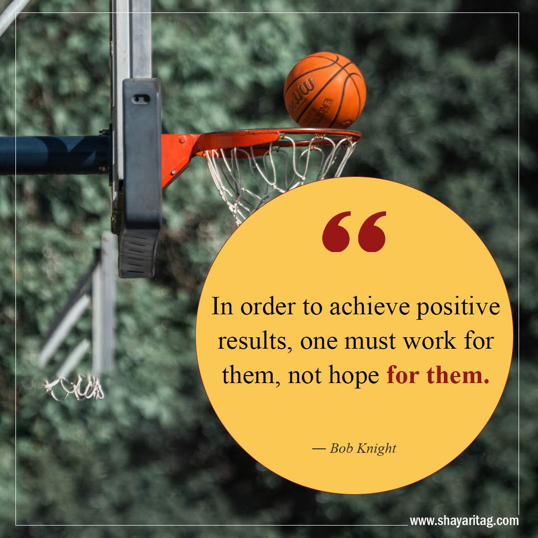 In order to achieve positive results-Best Inspirational Basketball Quotes from players