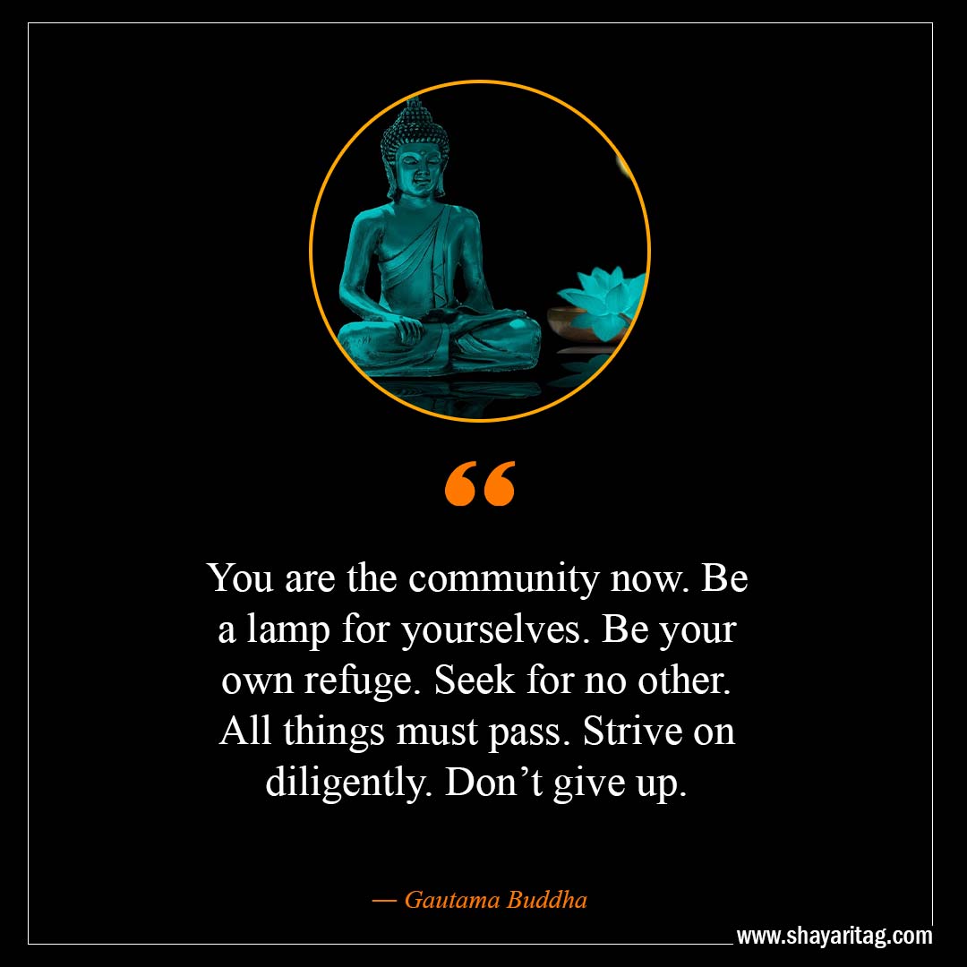 Be a lamp for yourselves-Inspirational Buddha Quotes on karma with images