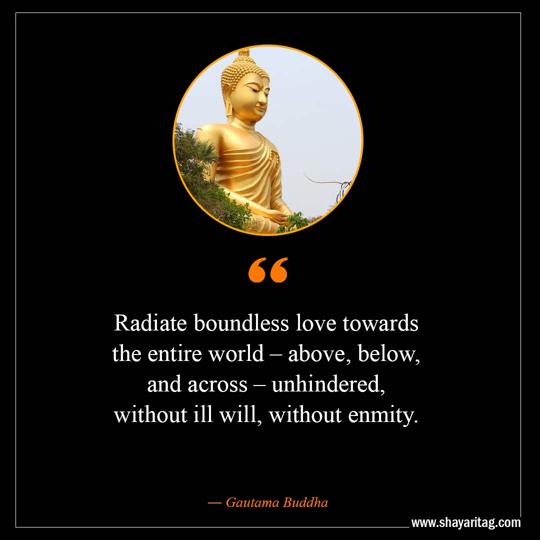 Radiate boundless love towards the entire world-Inspirational Buddha Quotes on love with images