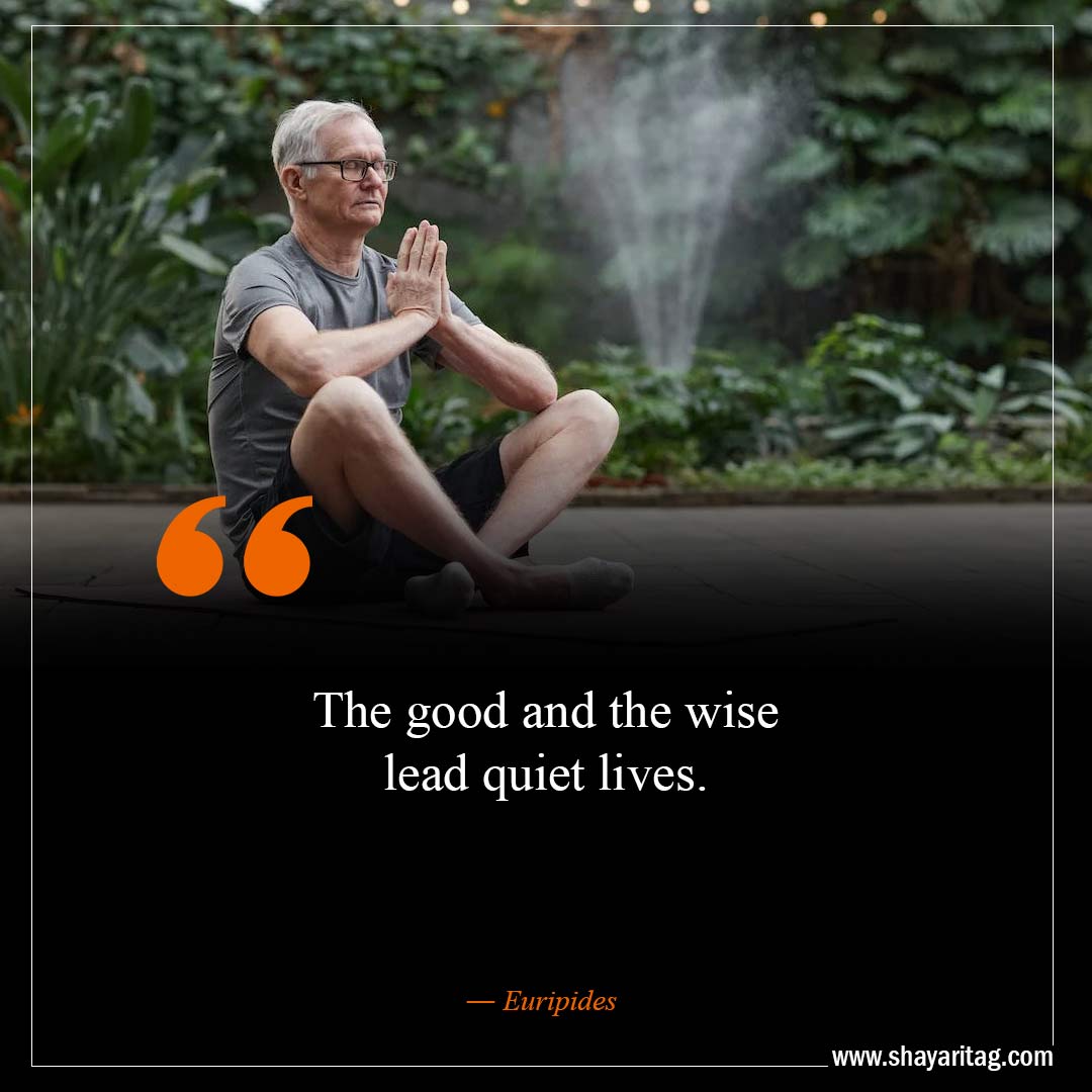The good and the wise lead quiet lives-Best Move In Silence Quotes with images