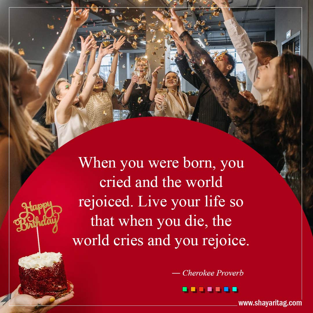 When you were born you cried and the world rejoiced-Best Inspirational Birthday Quotes and Wishes