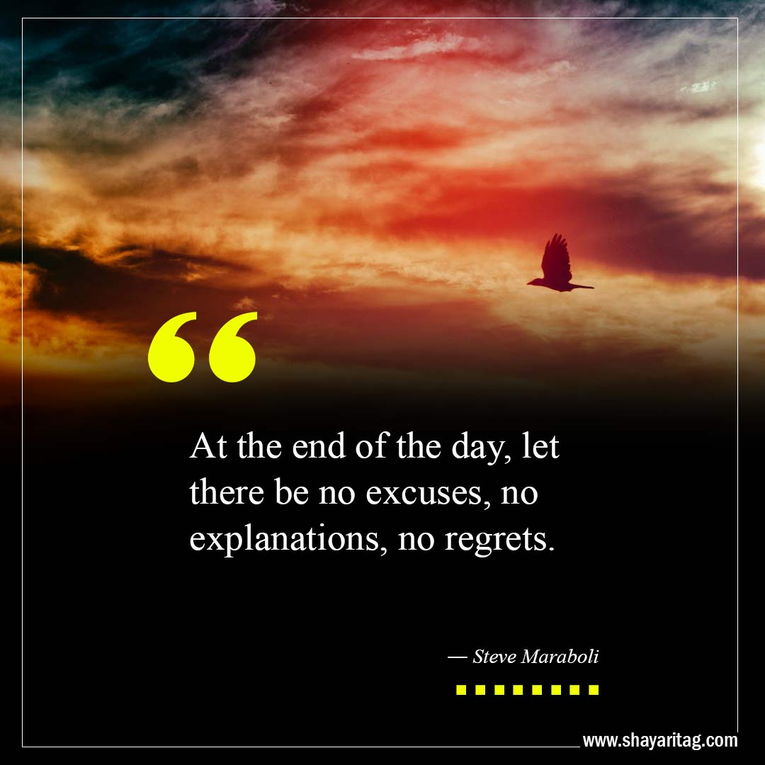 let there be no excuses-Best At The End Of The Day Quotes with image