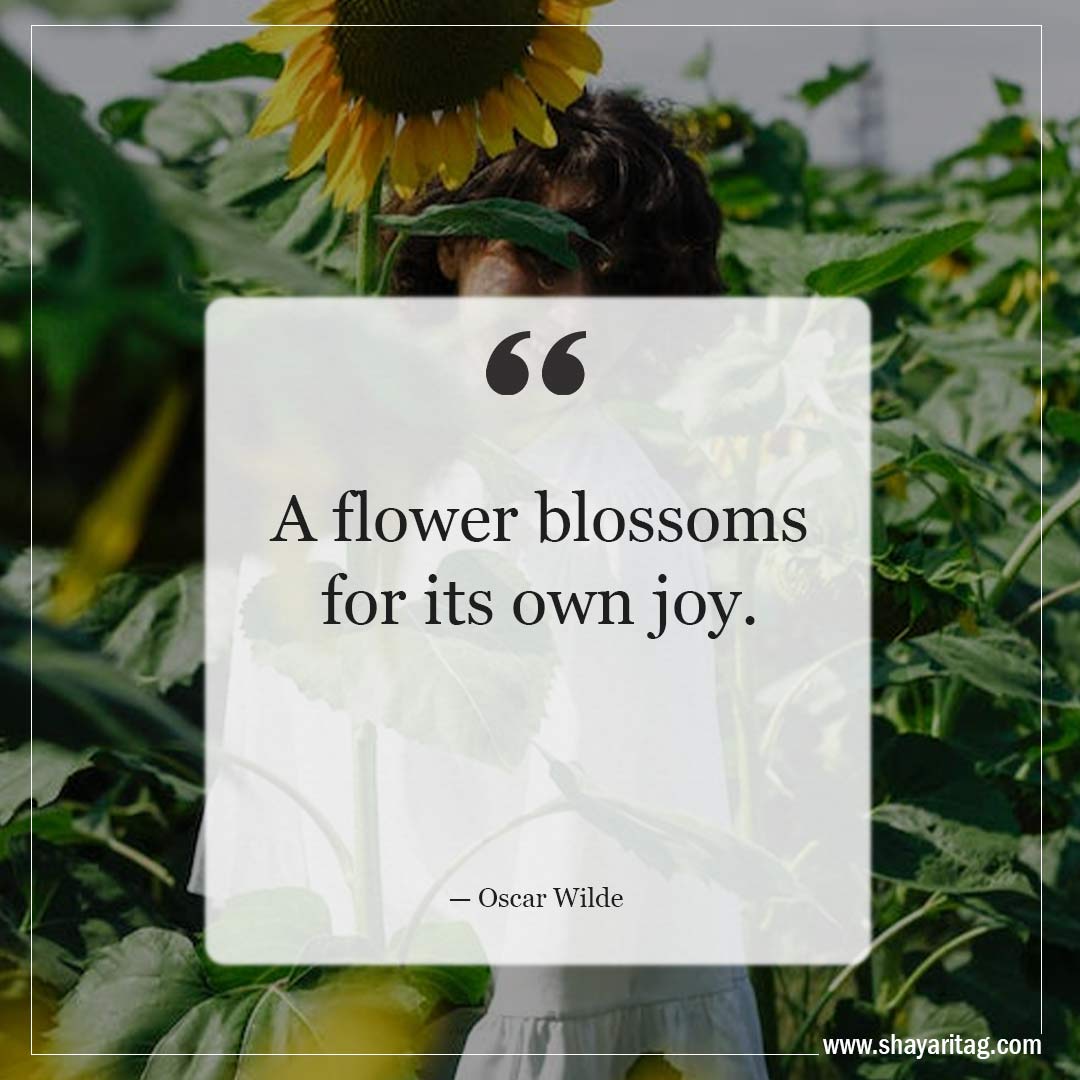 A flower blossoms for its own joy-Inspirational Quotes about Spring and New Beginnings Saying