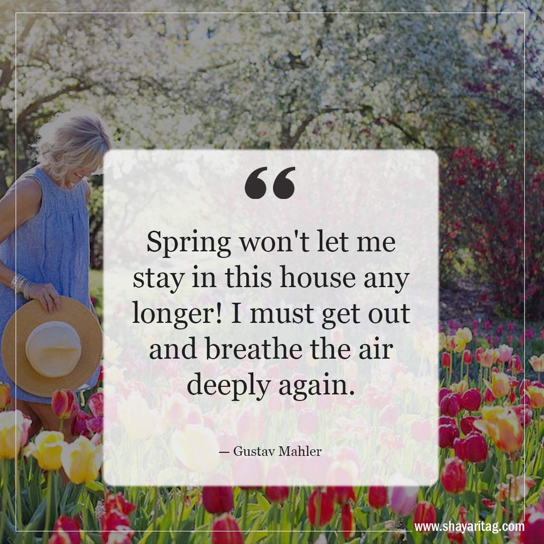 Spring won't let me stay in this house any longer-Inspirational Quotes about Spring and New Beginnings Saying