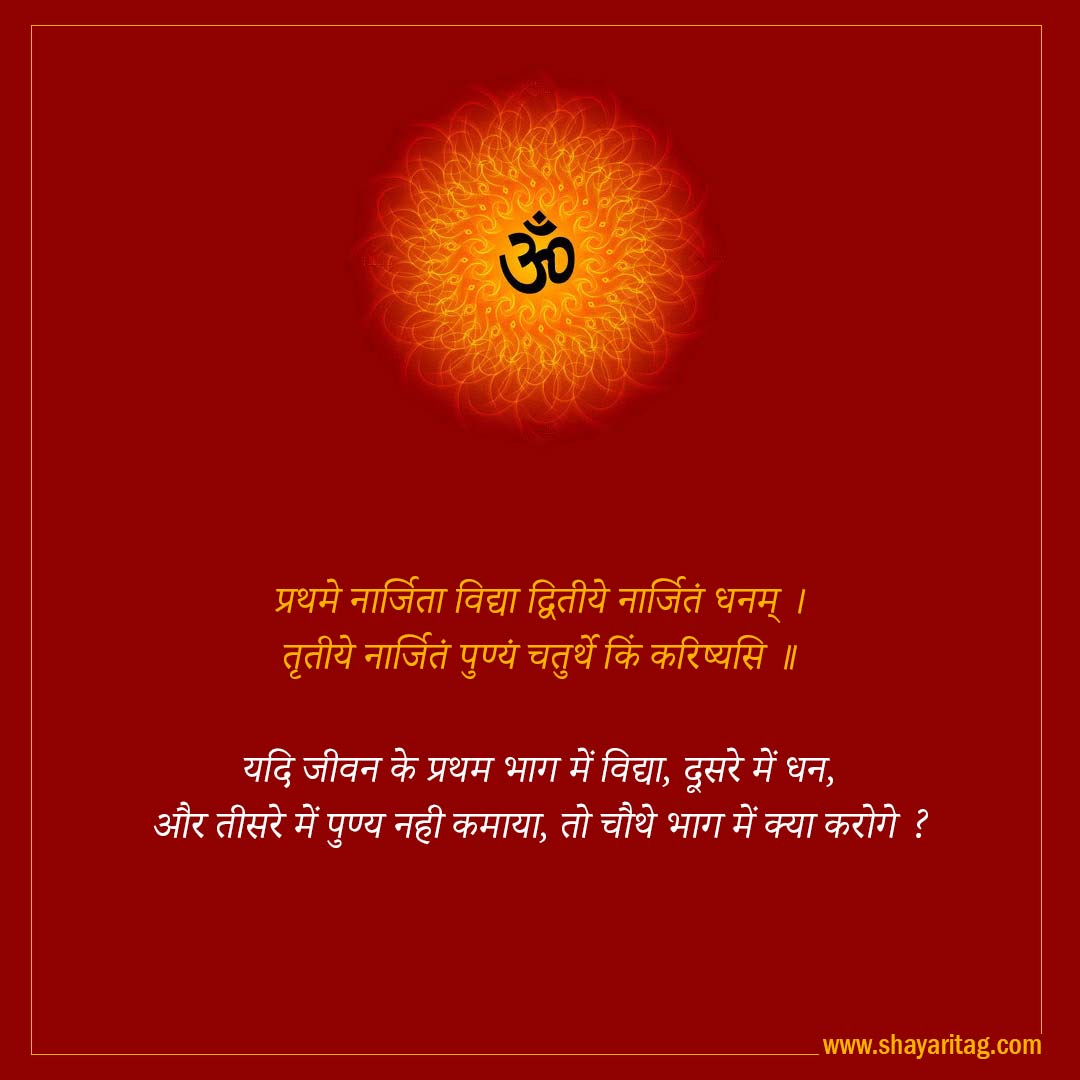 prathme narjita vidya dvitiye narjitm -Best Inspirational Sanskrit Quotes on Life with image