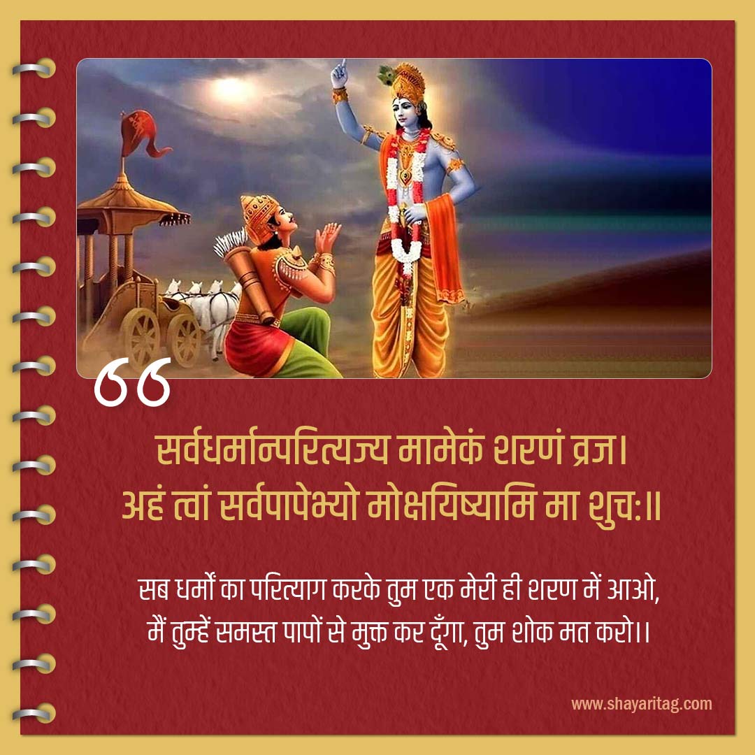 sarvdharmanparityajya mamkan sharanm-slokas of bhagavad gita in hindi