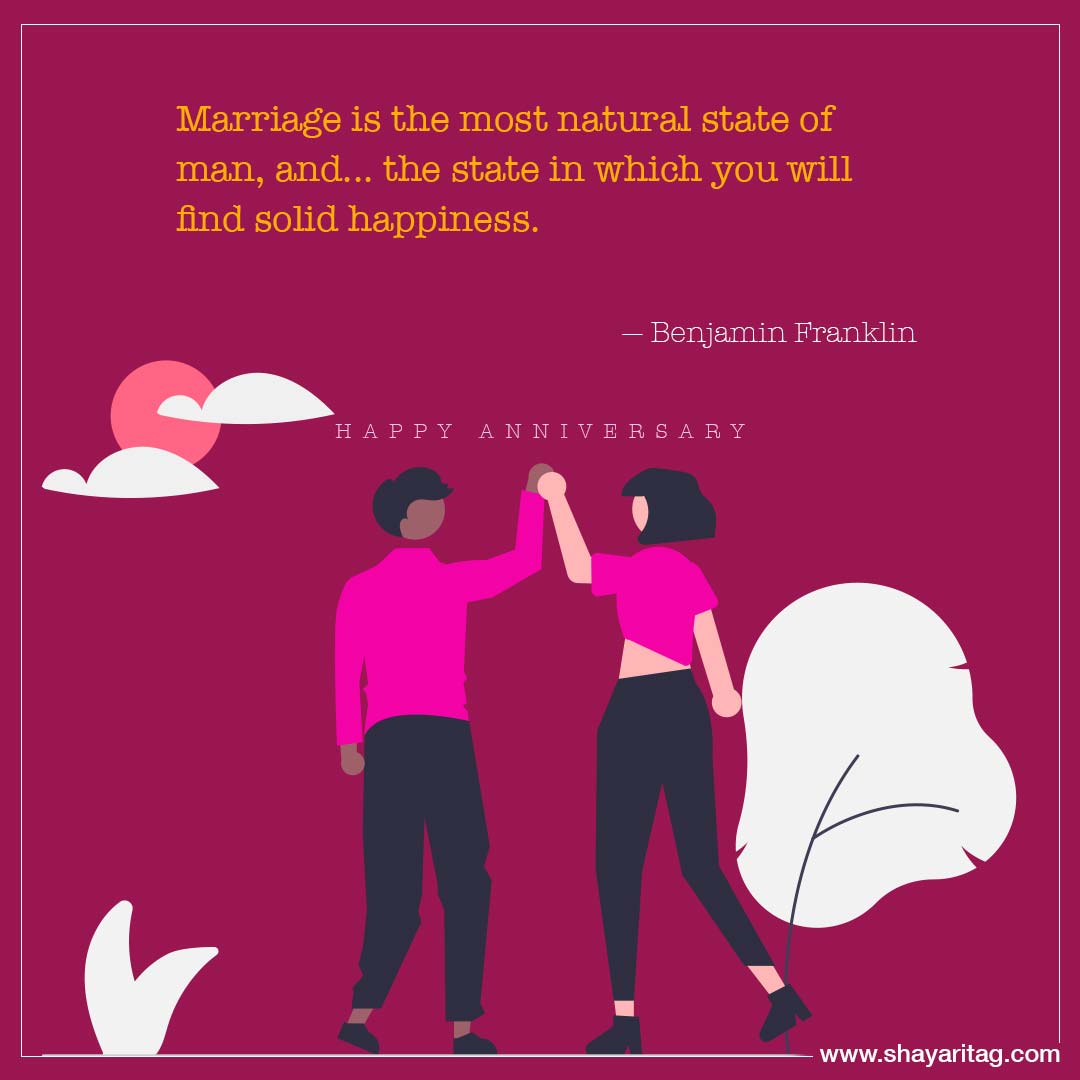 Marriage is the most natural state of man-husband wife anniversary quotes