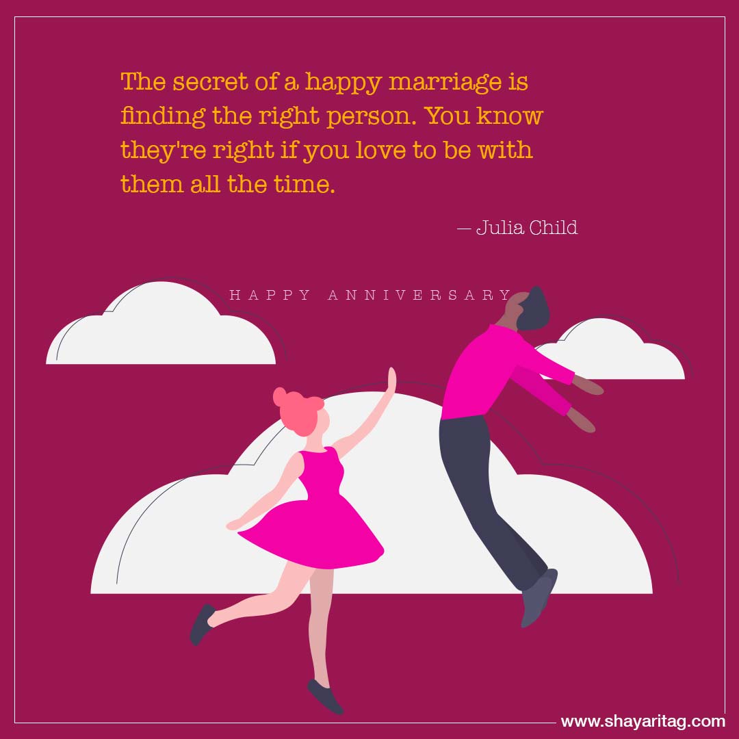 The secret of a happy marriage is finding the right person-wishes marriage anniversary